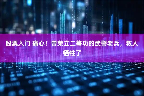 股票入门 痛心！曾荣立二等功的武警老兵，救人牺牲了